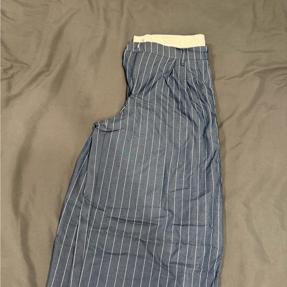 Women's Blue Striped Pants